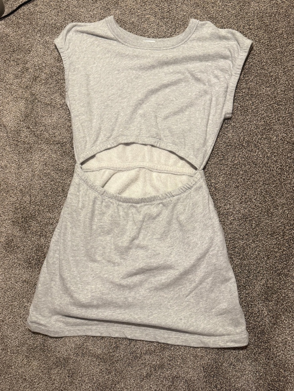 aerie Light Gray Cutout Knit Mini Dress